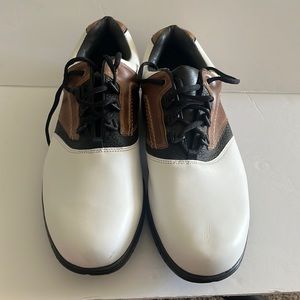 Foot Joy Contour Series 54108 White/Brown Leather Golf Shoes Men's Size 12 M